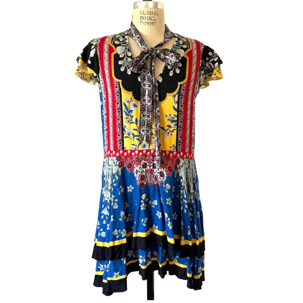 Alice + Olivia Moore Dress in Palace Daffodil Floral Print Short Size Small